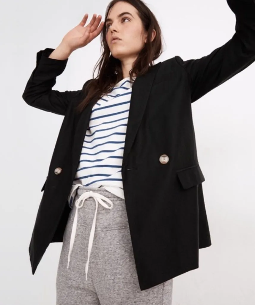 Madewell Plus Drapeweave Caldwell Double-Breasted Blazer