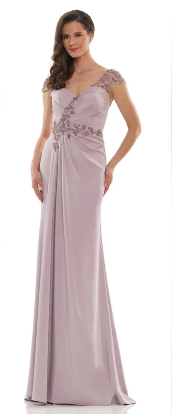 NWOT Marsoni by Colors Gown in Dusty Rose Size 8 Style#MV1133 Ruched Embellished Pink