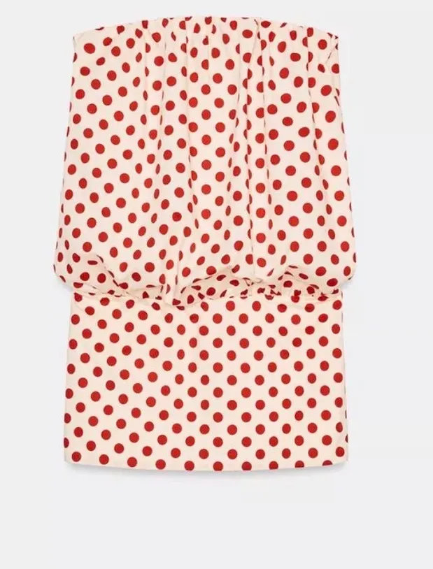 Zara Polka Dot Bandeau Dress