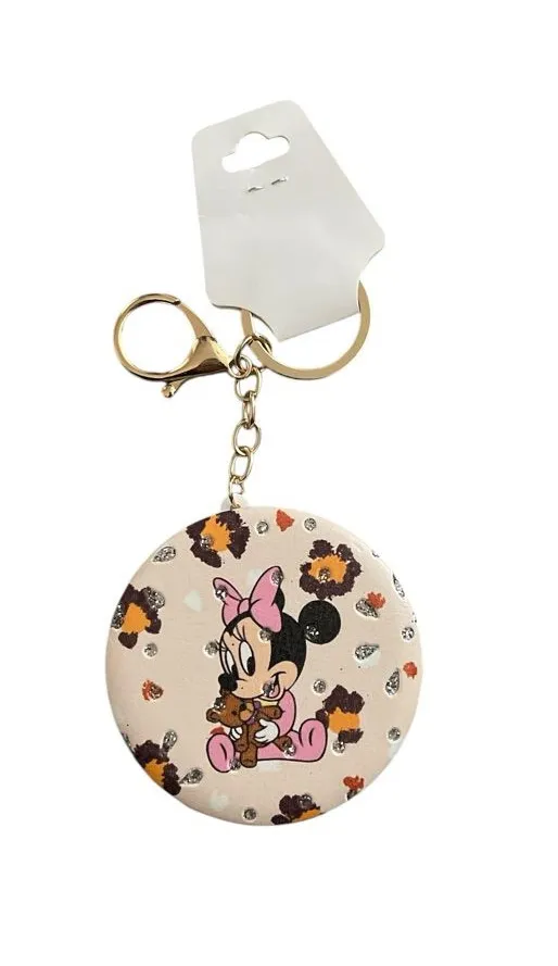 BABY MINNIE MOUSE DOUBLE SIDED MIRROR KEYCHAIN BAGCHARM