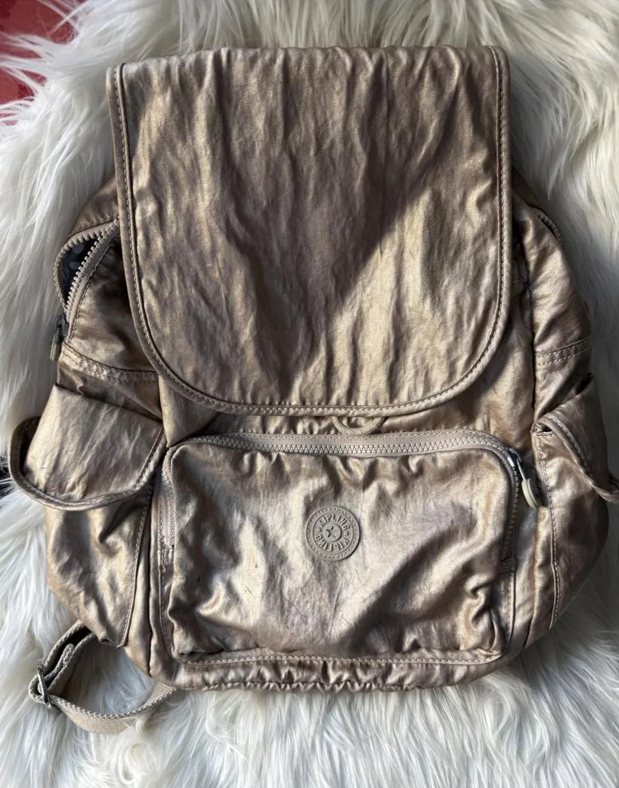 Kipling Metallic Gold Backpack