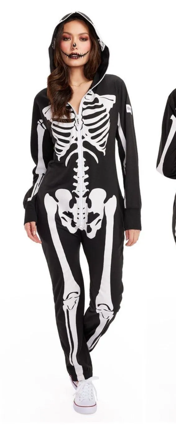 NWT Tipsyelves Women’s Skeleton Costume Halloween Party Full Body Size Small