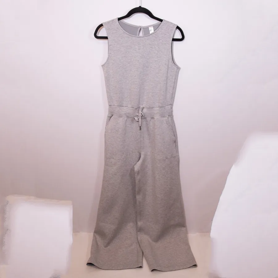 Spanx Airessentials Sleeveless Wide Leg Jumpsuit Jumper Light Heather Grey Small