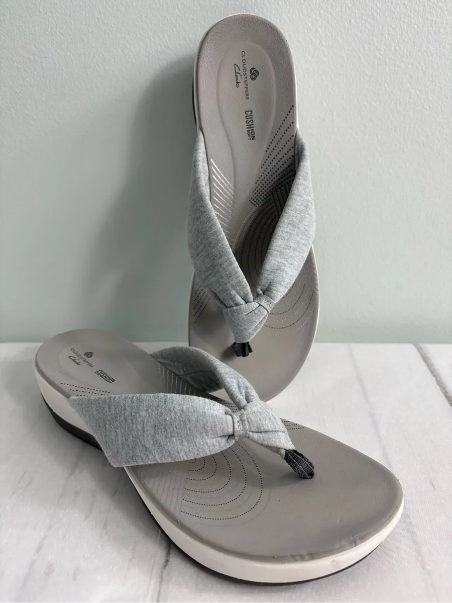 Clarks Cloudsteppers Arla Glison Women's Ortholite Sandals Size 10 Gray