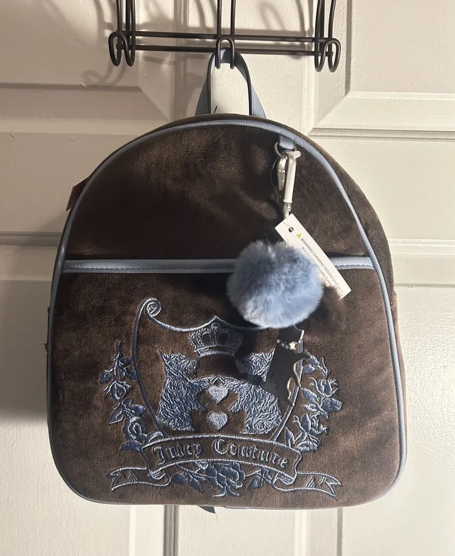 Juicy Couture New Love Chapter Backpack in Chocolate Velour