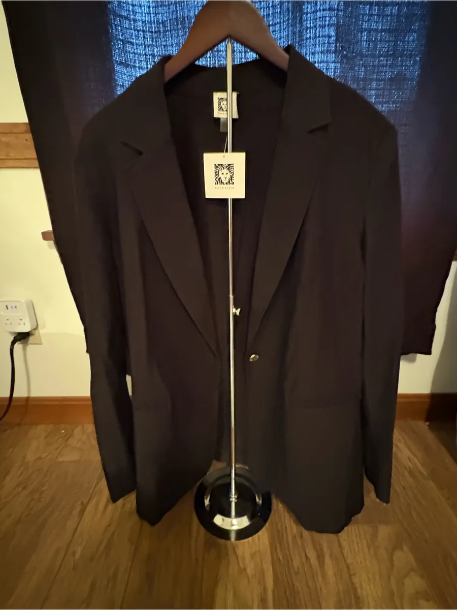 Anne Klein Women’s Black One Button Blazer XL NWT Career Jacket Office Business