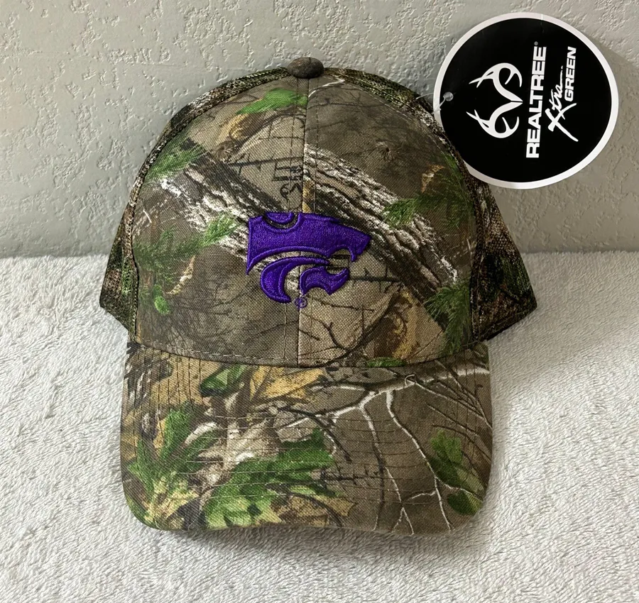 Kansas State Wildcats Realtree Mossy Woodland Camo Mesh Strap Back Hat Cap