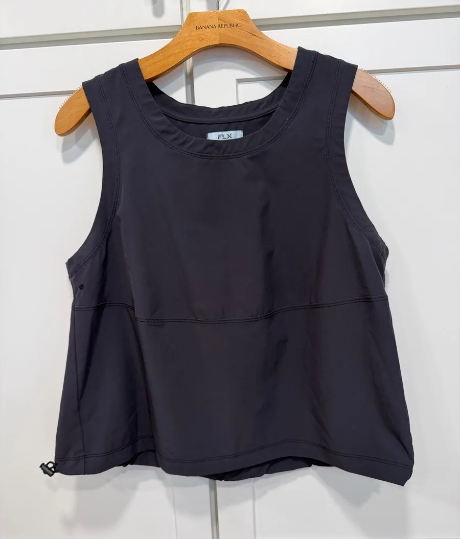 Women's Dark Grey Sleeveless Performance Tank Gray Size M