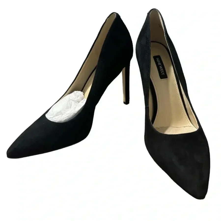 🖤 Nine West Ezra Black Suede Pointed Toe Pumps Size 9 ✨👠‎