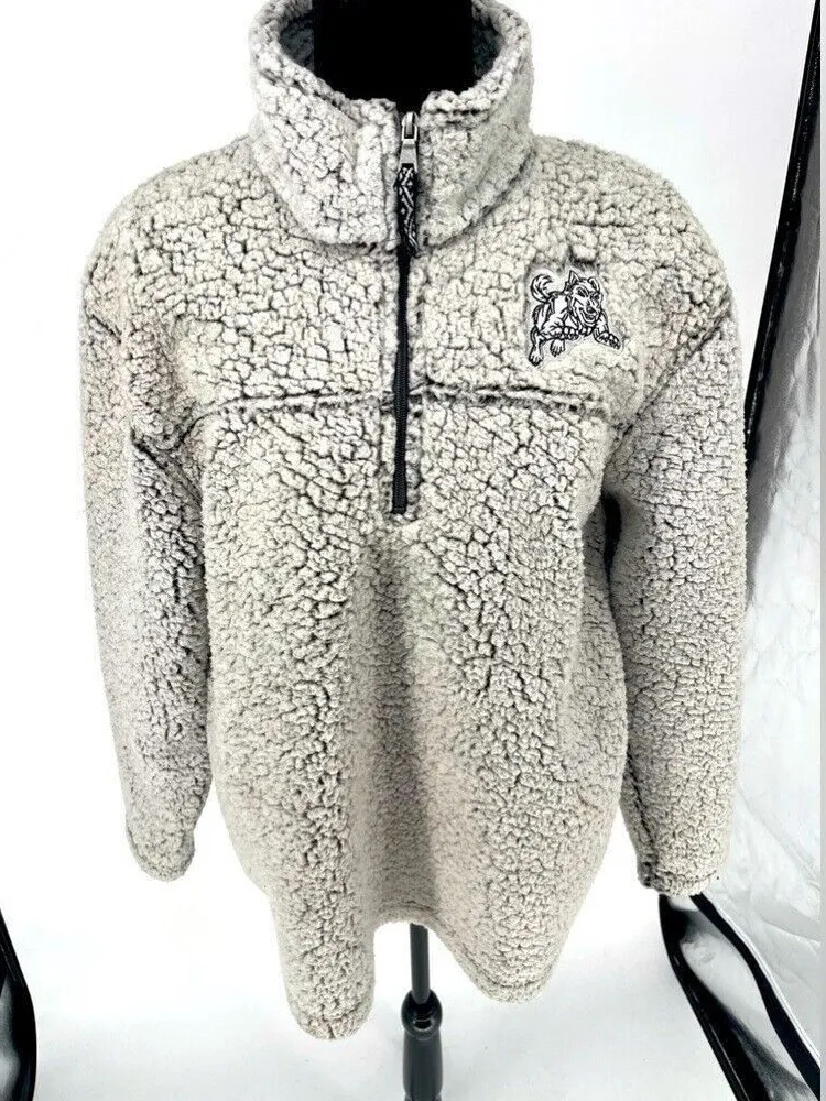 Boxer craft women's pullover fuzzy jacket size large gray