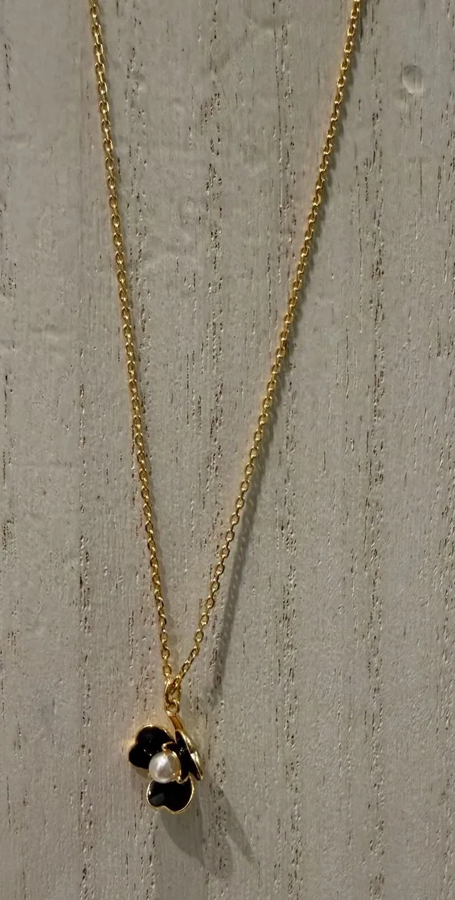 Kate Spade New York Gold Tone Flower Pearl Pendant Necklace