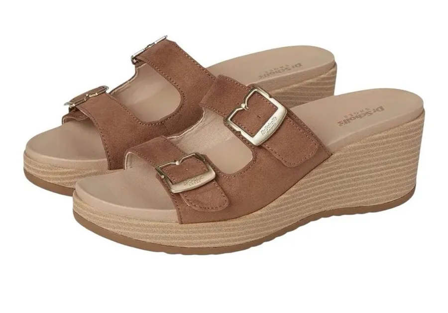 Dr. Scholl's Cali Breeze Wedge Slipon Sandal. honey Brown, size 9.5, NWOT Tan
