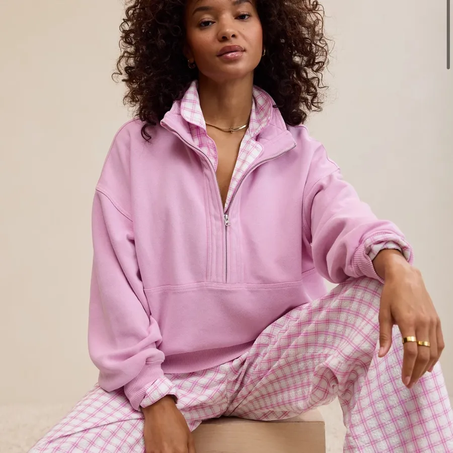 Aerie Pink Oh Zip! Sweatshirt NWT Size XL