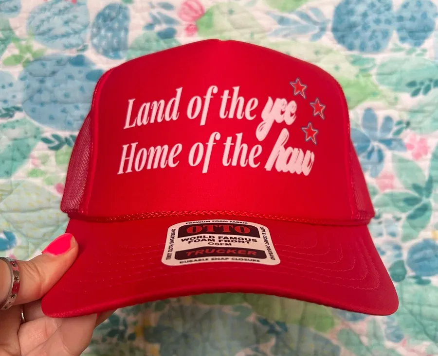 USA Fourth of July country western trucker hat Red
