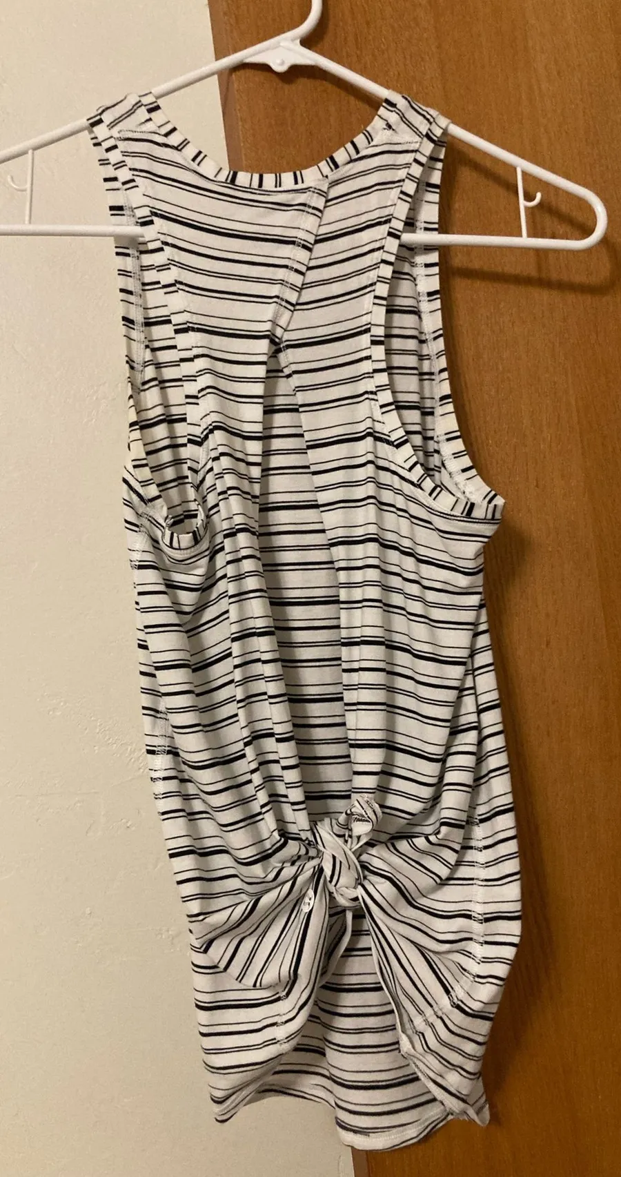 Lululemon All Tied Up Tank - Cut Back White Black stripe