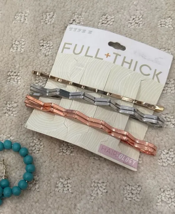 Colorful Beaded Hoop Earrings & Metallic Hair Pins Accessory Bundle