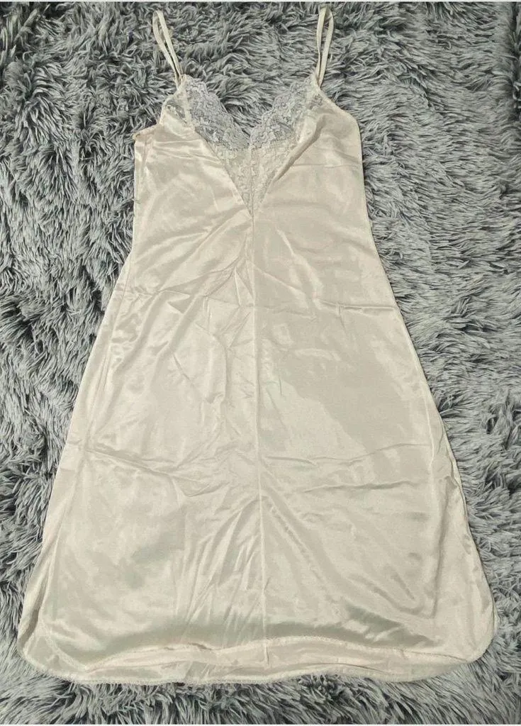Elegant Cream Lace Slip Dress