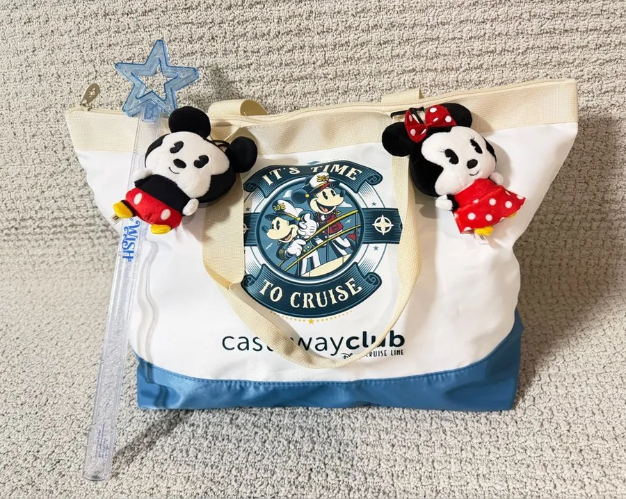 Disney Cruise Line Castaway Club Tote Bag
Mickey Minnie Plush & Disney Wish Wand Blue