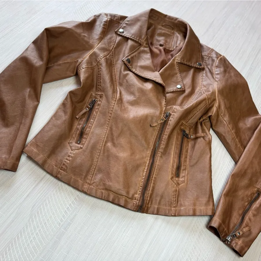 Max Studio Faux Leather Moto Jacket