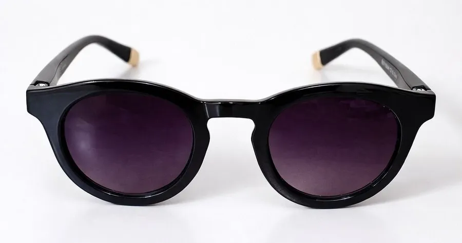 RS Eyeshop Ryan Simkhai Round Sunglasses Black Purple Lens Unisex Minimal Modern