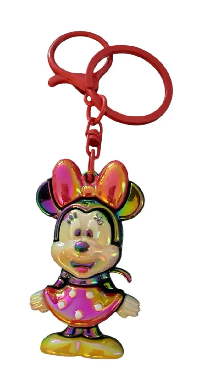 MINNIE MOUSE 3D IRIDESCENT BAG CHARM KEYCHAIN Red