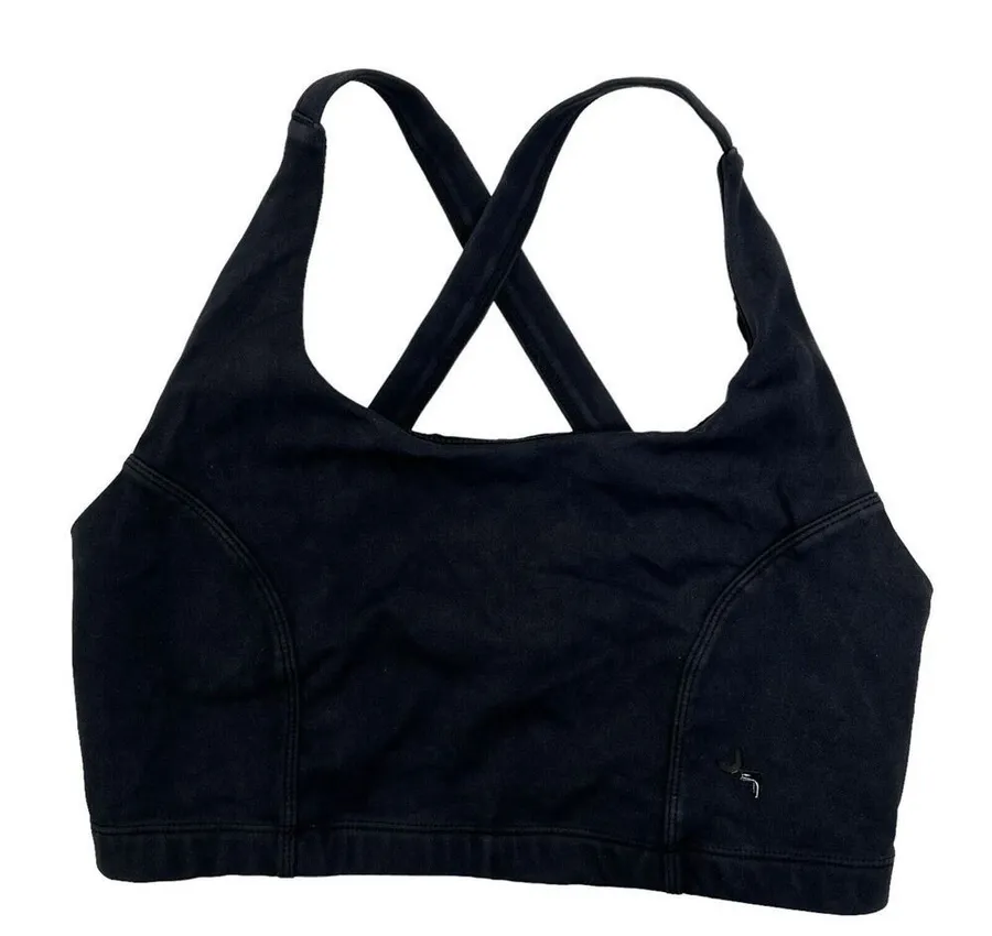 JoyLab Size S Sports Bra Black Strappy Back Pull Over On Yoga Workout Women's