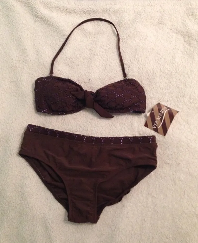 Via Marina brown and purple bikini S Brown