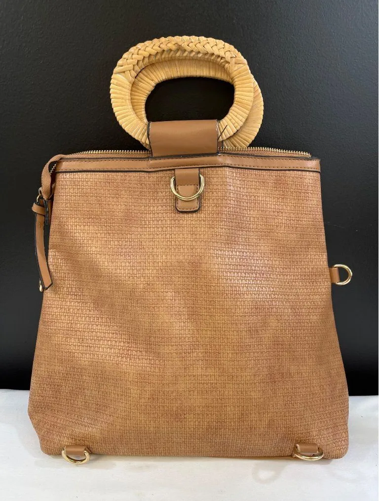Vintage Womens Tan 3 Way Convertible Bag SKU 6408