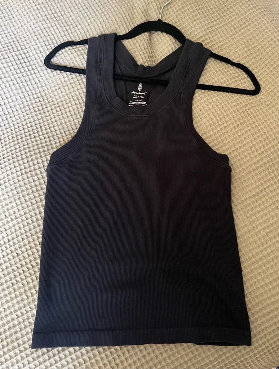 FP Movement by Free People Black Ribbed Tank