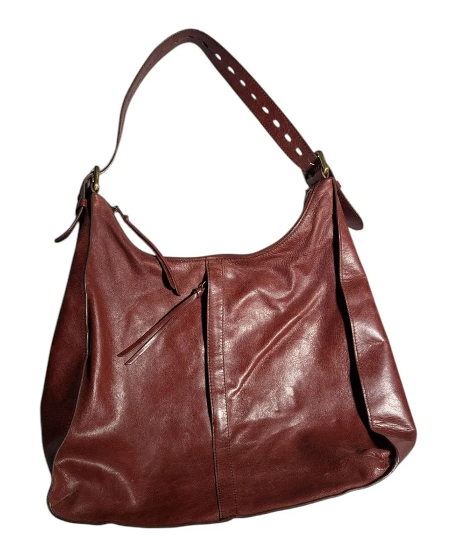 Hobo International Marley Logan Berry Leather Top Zip Classic Shoulder Bag