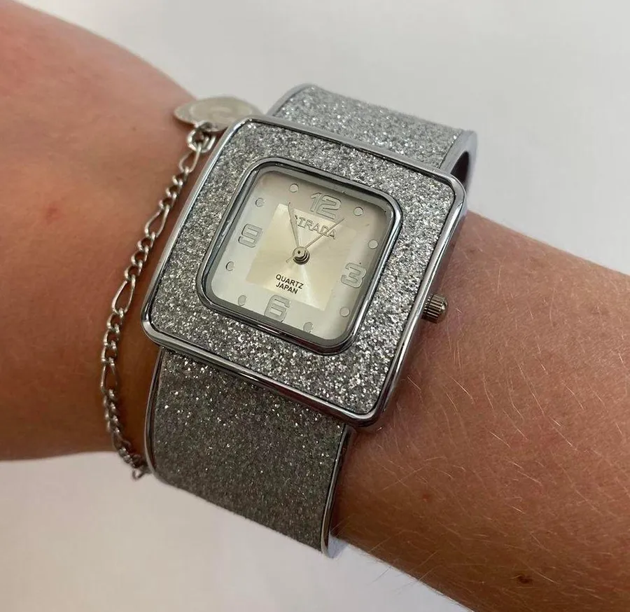 Strada Silver Sparkly Watch