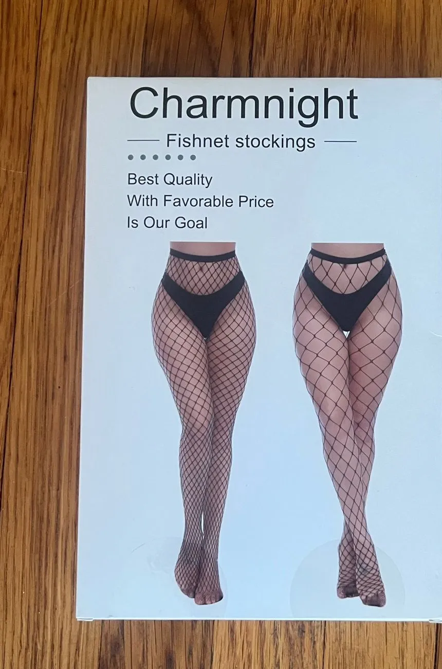 New With Tags 2 Pieces Fishnet Pantyhose Black