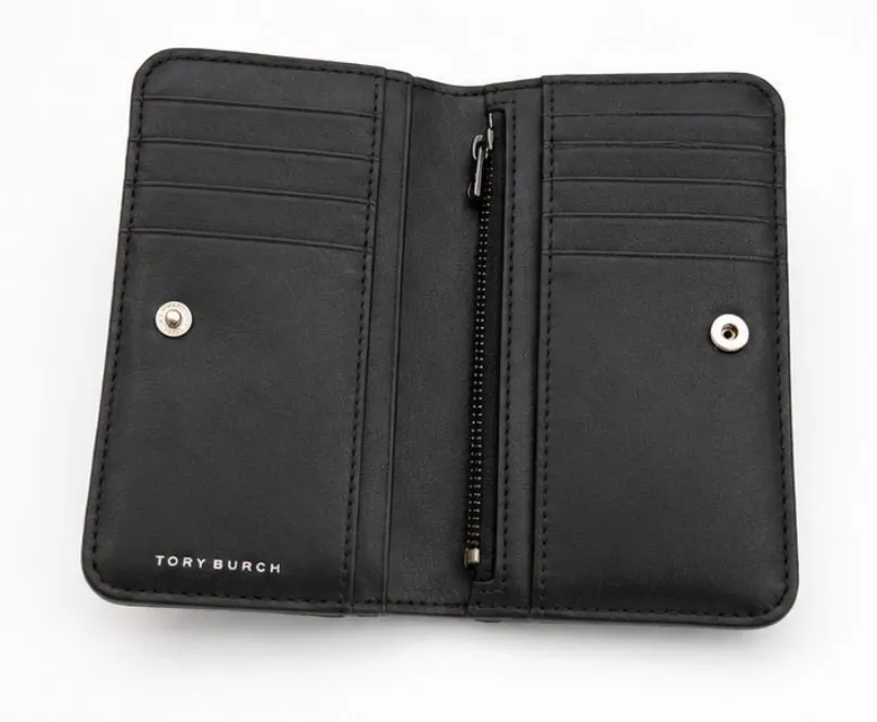 TORY BURCH Willa Quilted Matte Wallet Black