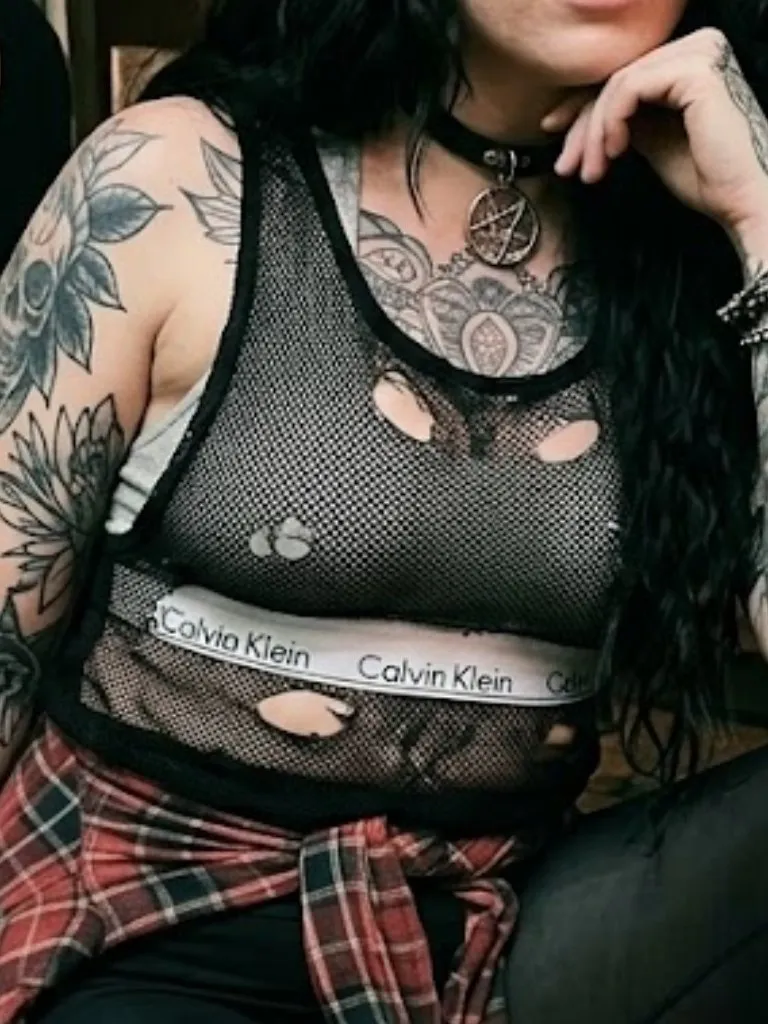 Calvin Klein Modern Cotton Racerback Bralette Gray Logo Band Grunge Goth Size M