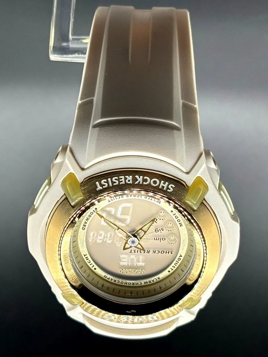 Casio Baby-G BG-70LV-7E LOV-06 Beige Gold Ana-Digi Display Watch Vintage