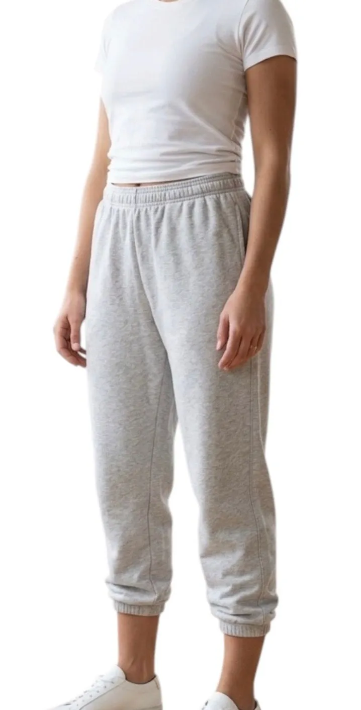 Gap Light Gray Sweatpants Elastic Cuffs Casual Workout Cozy L
