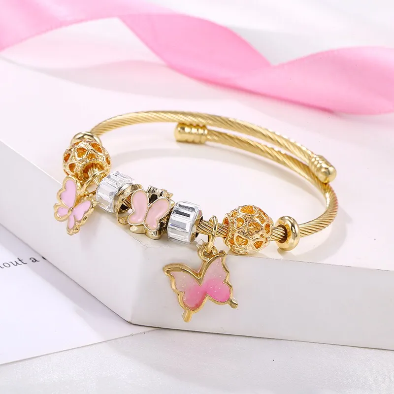 Women's Gold Plated Butterfly Charm Bracelet