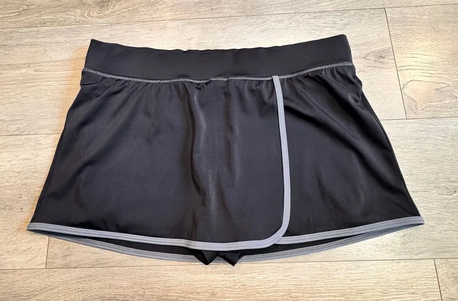 Lands' End Womens Swim Skort Bottom Size 12 Black Athletic