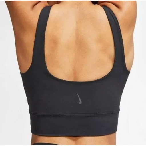 Nike Medium Sports Bra Yoga Dri-FIT Alate Curve Black DR7795-010 Workout Top