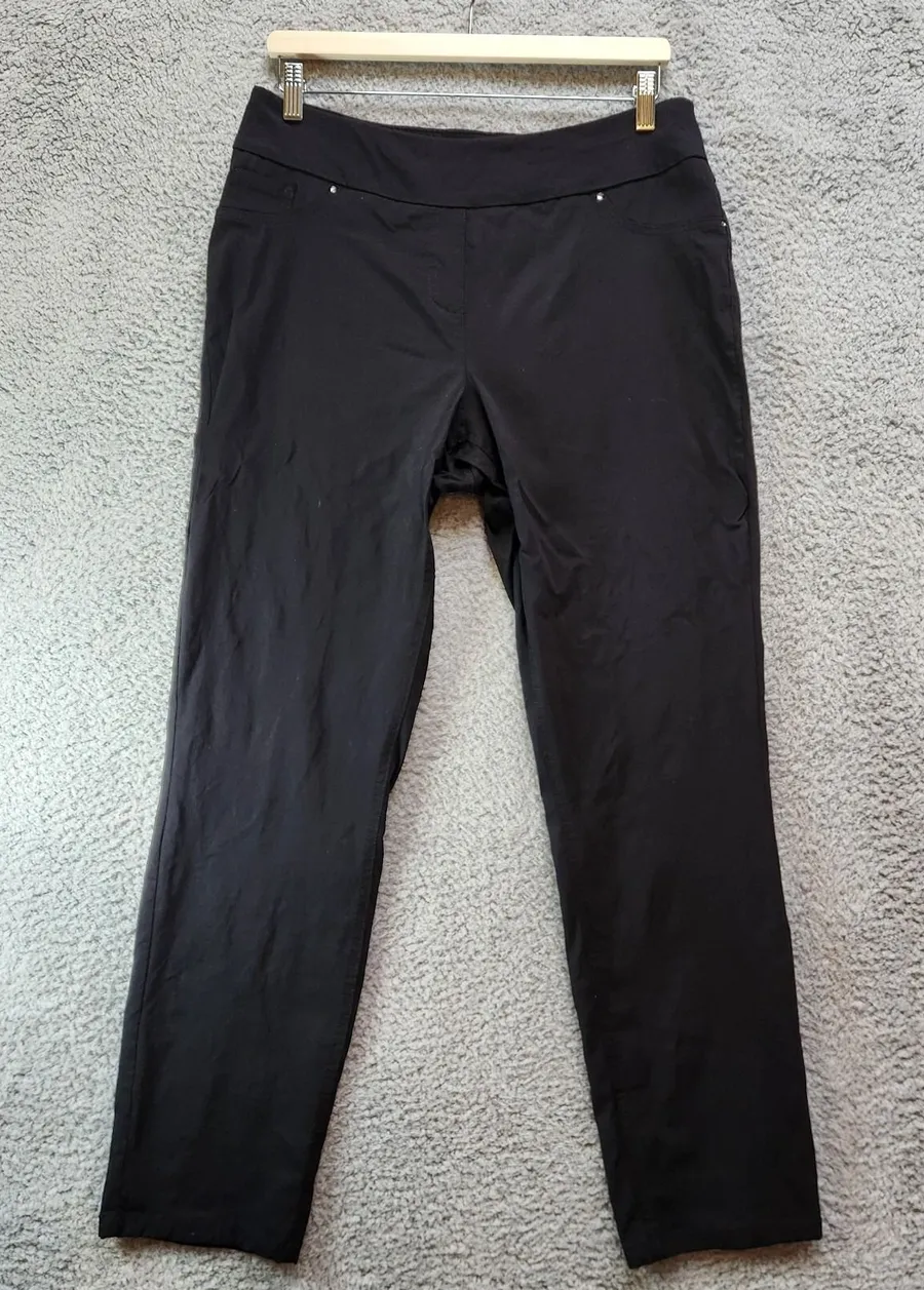 Westbound Pants Women's 14 Long Black Rayon High-Rise Pull On