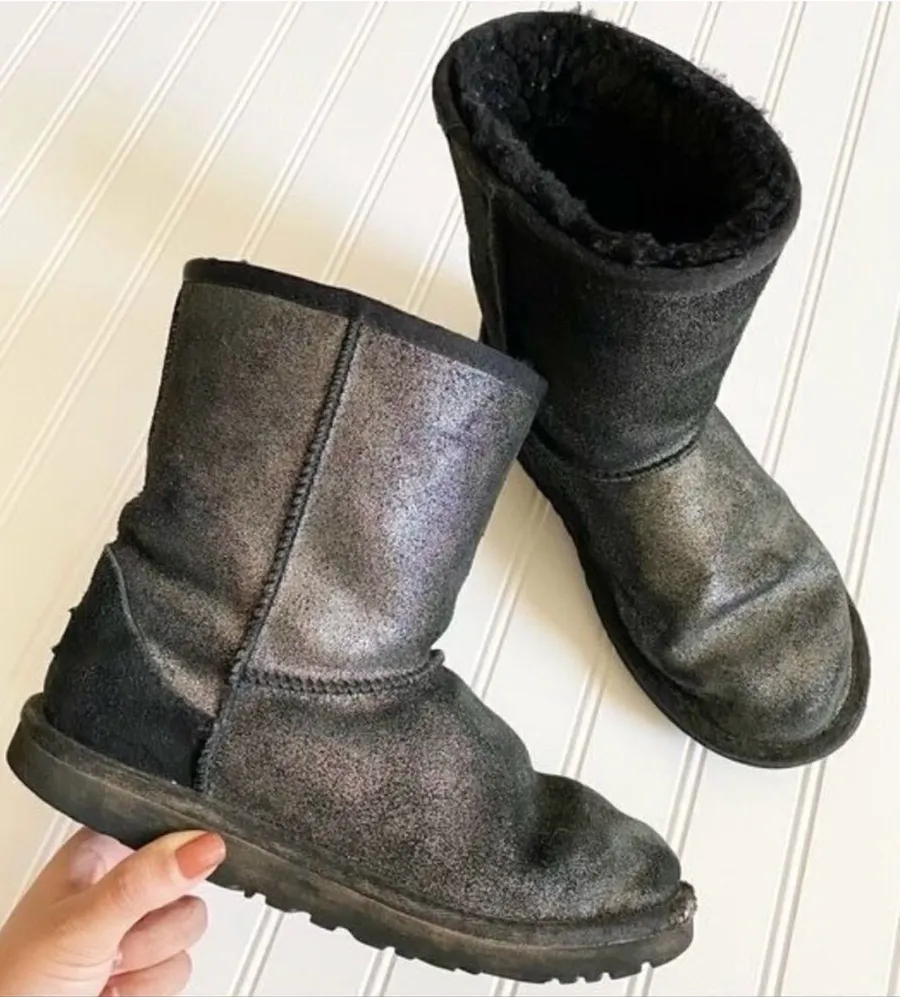 Ugg Glitter K Classic Short Boots Winter Slippers Metallic Lounge Cozy Casual 5