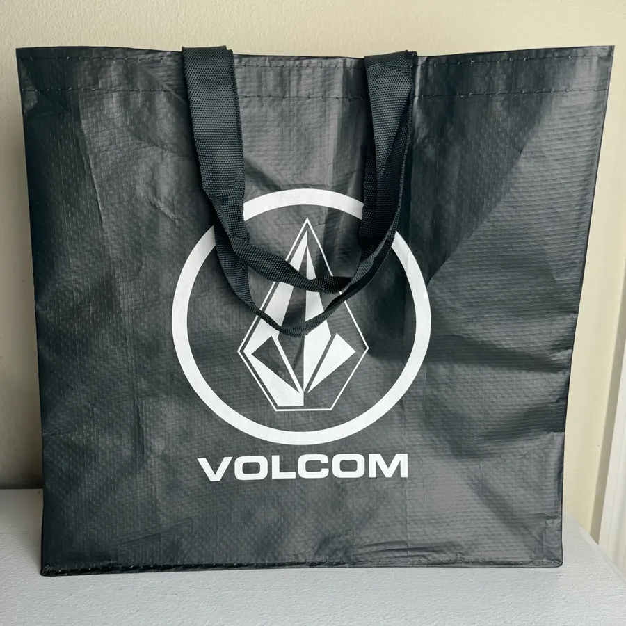 NEW Volcom Logo Black & White Reusable Shopping Tote Gift Bag