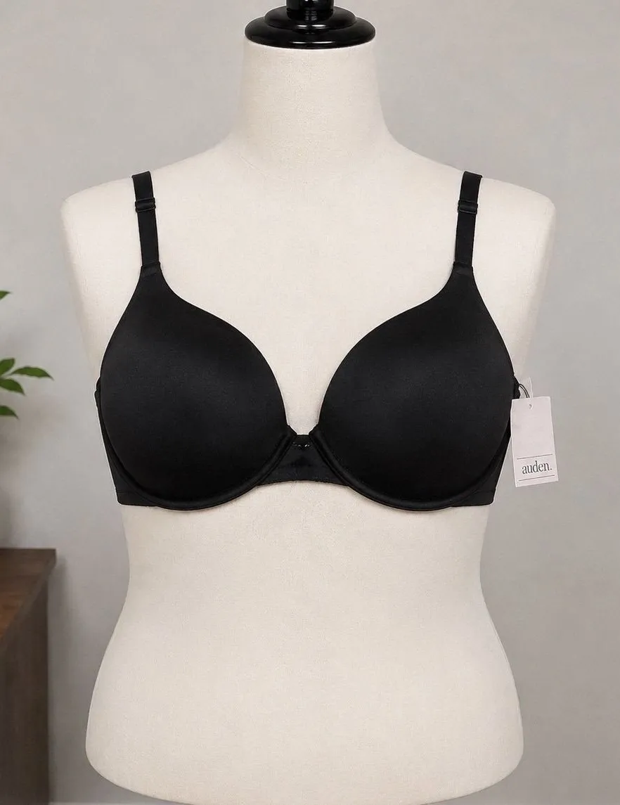 Auden Light Lift Plunge Underwire Bra Black 38DD PID