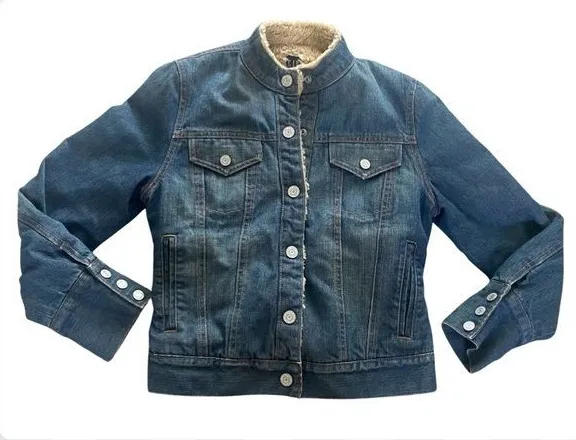 Vintage GAP Women’s Sherpa Lined Trucker Denim Jean Jacket Size Small
