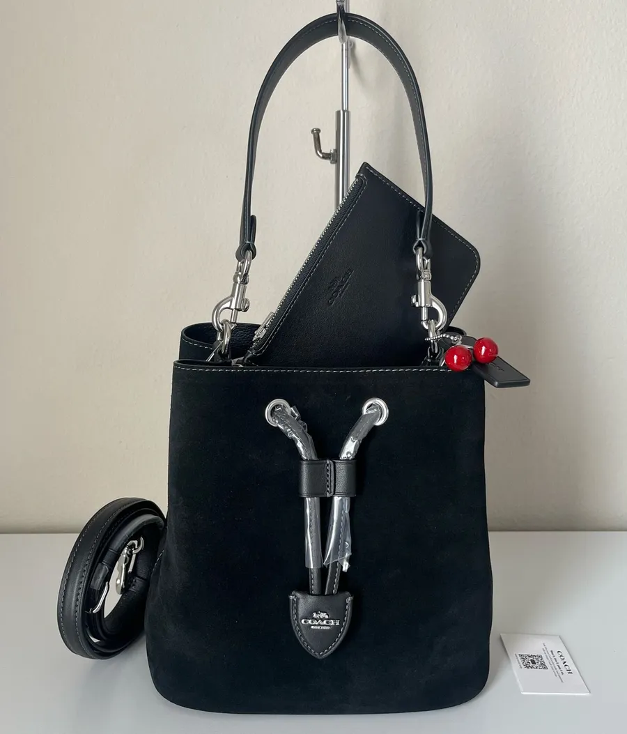 Coach Rowan Bucket Bag With Cherry Charm