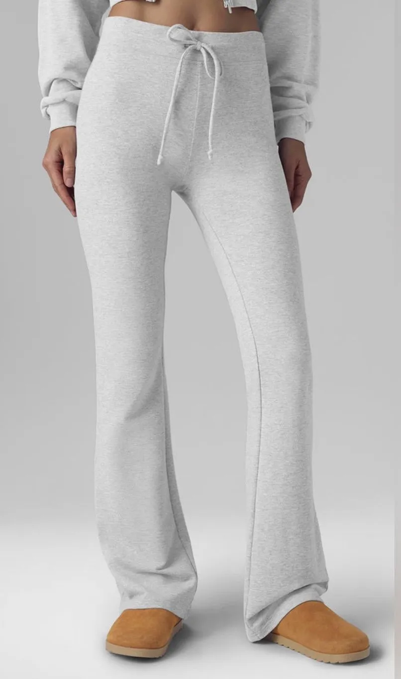 Alo NWT Sway Boot Cut Athletic Heather Gray Sweatpants Size M