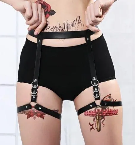 Black Belt Harness Garter O Ring New