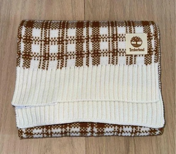 Timberland Scarf Cream & Tan Brown One Size