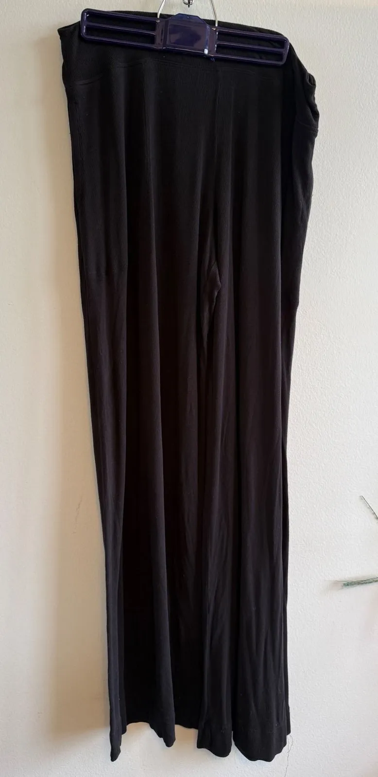 Athleta Well Rested Rib Sleep Wide Leg Pant Black Ribbed Knit Pajama Mens L