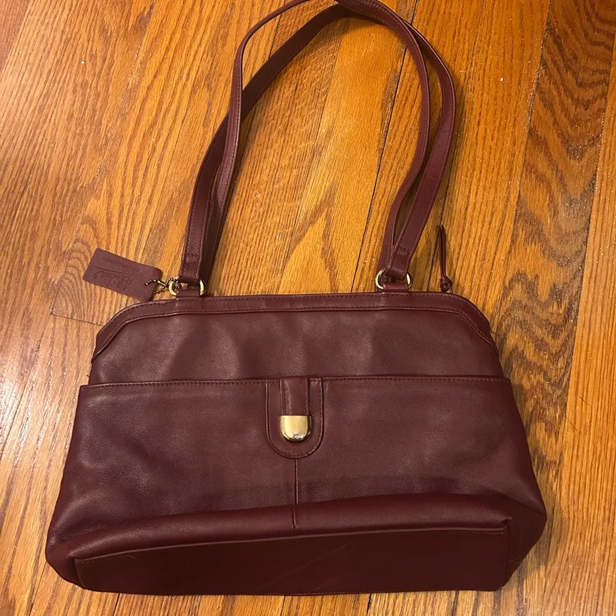 Women's Burgundy Leather Shoulder Bag Red